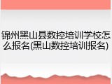 锦州黑山县数控培训学校怎么报名(黑山数控培训报名)