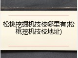 松桃挖掘机技校哪里有(松桃挖机技校地址)