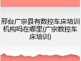 邢台广宗县有数控车床培训机构吗在哪里(广宗数控车床培训)
