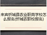 来宾忻城县农业职高学校怎么报名(忻城农职校报名)