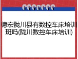 德宏陇川县有数控车床培训班吗(陇川数控车床培训)