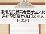 惠州龙门县高考艺考生文化课补习班推荐(龙门艺考文化课班)