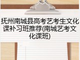 抚州南城县高考艺考生文化课补习班推荐(南城艺考文化课班)