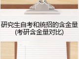 研究生自考和统招的含金量(考研含金量对比)