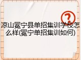 凉山冕宁县单招集训学校怎么样(冕宁单招集训如何)