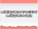 山阳县挖机培训学校哪家好(山阳挖机培训优选)