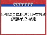 达州渠县单招培训班有哪些(渠县单招培训)