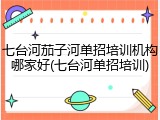 七台河茄子河单招培训机构哪家好(七台河单招培训)
