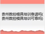 贵州数控模具培训靠谱吗(贵州数控模具培训可靠吗)