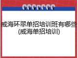 威海环翠单招培训班有哪些(威海单招培训)