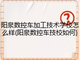 阳泉数控车加工技术学校怎么样(阳泉数控车技校如何)