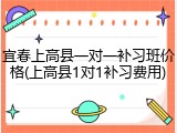 宜春上高县一对一补习班价格(上高县1对1补习费用)