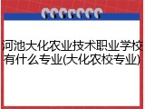 河池大化农业技术职业学校有什么专业(大化农校专业)