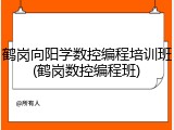 鹤岗向阳学数控编程培训班(鹤岗数控编程班)