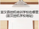 宣汉县挖机培训学校在哪里(宣汉挖机学校地址)