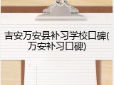 吉安万安县补习学校口碑(万安补习口碑)
