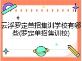 云浮罗定单招集训学校有哪些(罗定单招集训校)