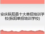 安庆枞阳县十大单招培训学校(枞阳单招培训学校)