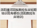 洛阳瀍河回族数控车床短期培训班有哪些(洛阳数控车床培训)
