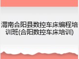 渭南合阳县数控车床编程培训班(合阳数控车床培训)
