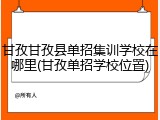甘孜甘孜县单招集训学校在哪里(甘孜单招学校位置)