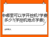 中哪里可以学开挖机?学费多少?(学挖机地点学费)