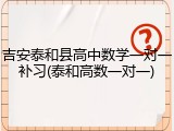吉安泰和县高中数学一对一补习(泰和高数一对一)