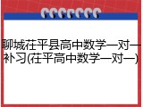 聊城茌平县高中数学一对一补习(茌平高中数学一对一)