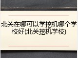 北关在哪可以学挖机哪个学校好(北关挖机学校)