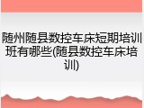 随州随县数控车床短期培训班有哪些(随县数控车床培训)