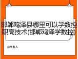 邯郸鸡泽县哪里可以学数控职高技术(邯郸鸡泽学数控)