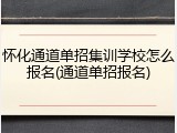 怀化通道单招集训学校怎么报名(通道单招报名)