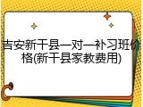 吉安新干县一对一补习班价格(新干县家教费用)