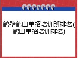 鹤壁鹤山单招培训班排名(鹤山单招培训排名)