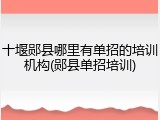 十堰郧县哪里有单招的培训机构(郧县单招培训)