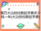 黄石大冶技校数控学费多少钱一年(大冶技校数控学费)
