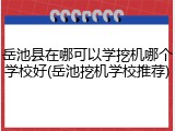 岳池县在哪可以学挖机哪个学校好(岳池挖机学校推荐)