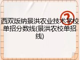西双版纳景洪农业技术学校单招分数线(景洪农校单招线)