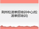 荆州松滋单招培训中心(松滋单招培训)