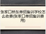 张家口桥东单招集训学校怎么收费(张家口单招集训费用)