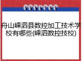 舟山嵊泗县数控加工技术学校有哪些(嵊泗数控技校)