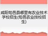 咸阳旬邑县哪里有农业技术学校招生(旬邑农业技校招生)