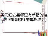 黄冈红安县哪里有单招的培训机构(黄冈红安单招培训)