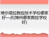 博尔塔拉数控技术学校哪家好一点(博州哪家数控学校好)
