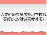 六安舒城县高考补习学校哪家好(六安舒城高考补习)