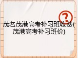 茂名茂港高考补习班收费(茂港高考补习班价)