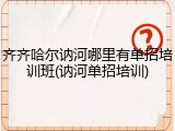 齐齐哈尔讷河哪里有单招培训班(讷河单招培训)