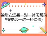 赣州安远县一对一补习班价格(安远一对一补课价)