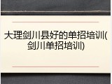 大理剑川县好的单招培训(剑川单招培训)