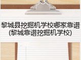 黎城县挖掘机学校哪家靠谱(黎城靠谱挖掘机学校)